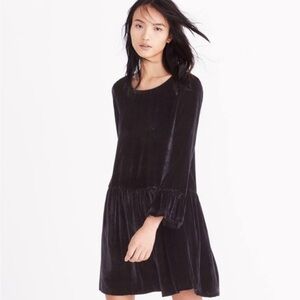 MADEWELL - Velvet Drop Waist Mini Dress size S